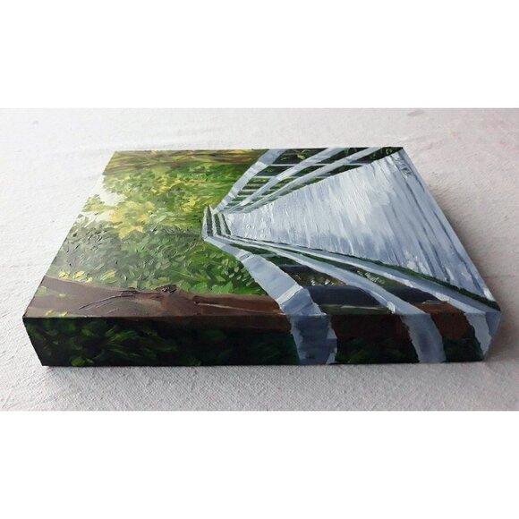 “Winding Road“ Original oil painting on Cradled Wood Panel  8"w x 10"h x 1.5"d - Picture 5 of 7